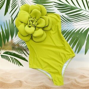 Brand new with tag embelished swimsuit with 3D flower one piece